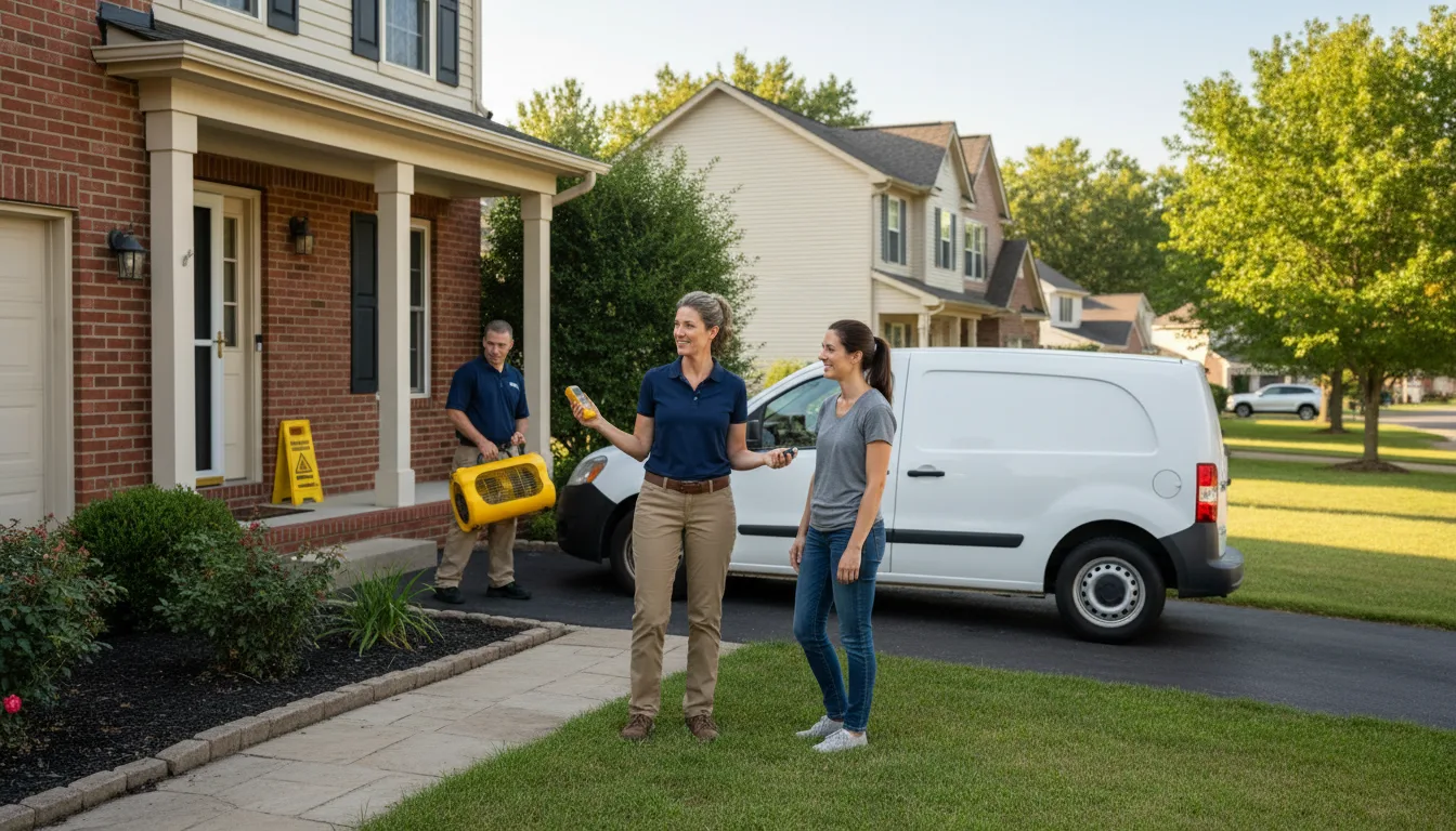 Residential water damage restoration in Bushton, KS